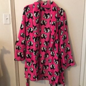 Pink Soft Bathrobe with Pandas
